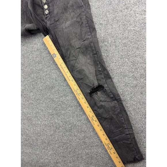 Silver Skinny Jeans Women's 28 Denim Button Fly Distressed Mid Rise Raw Hem - Picture 6 of 15